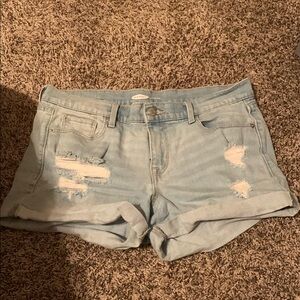 Old Navy Light Blue Distressed Jean Shorts